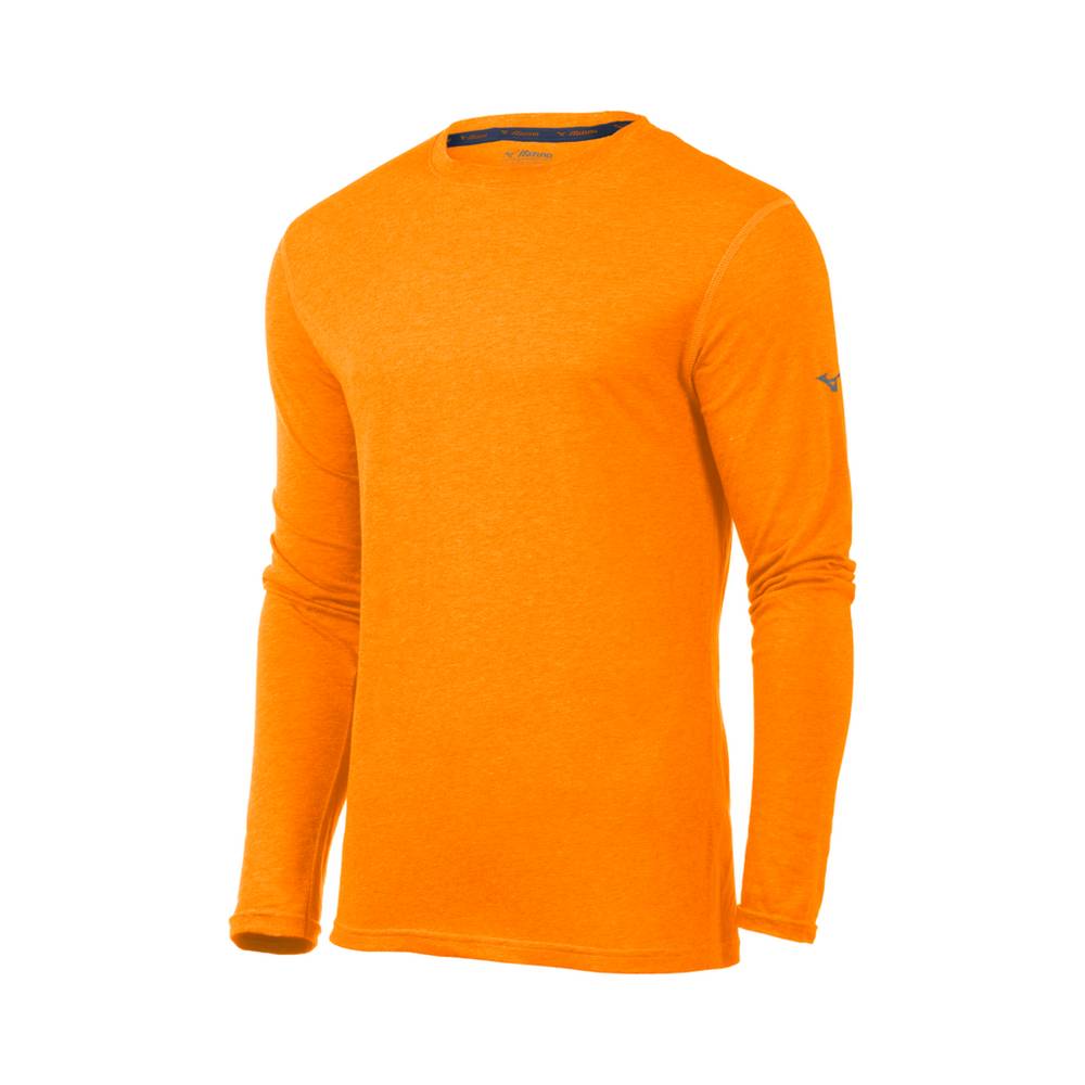 Mizuno Men's Inspire Long Sleeve Tops Orange (421713-RWB)